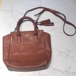 COACH cognac leather crossbody purse
